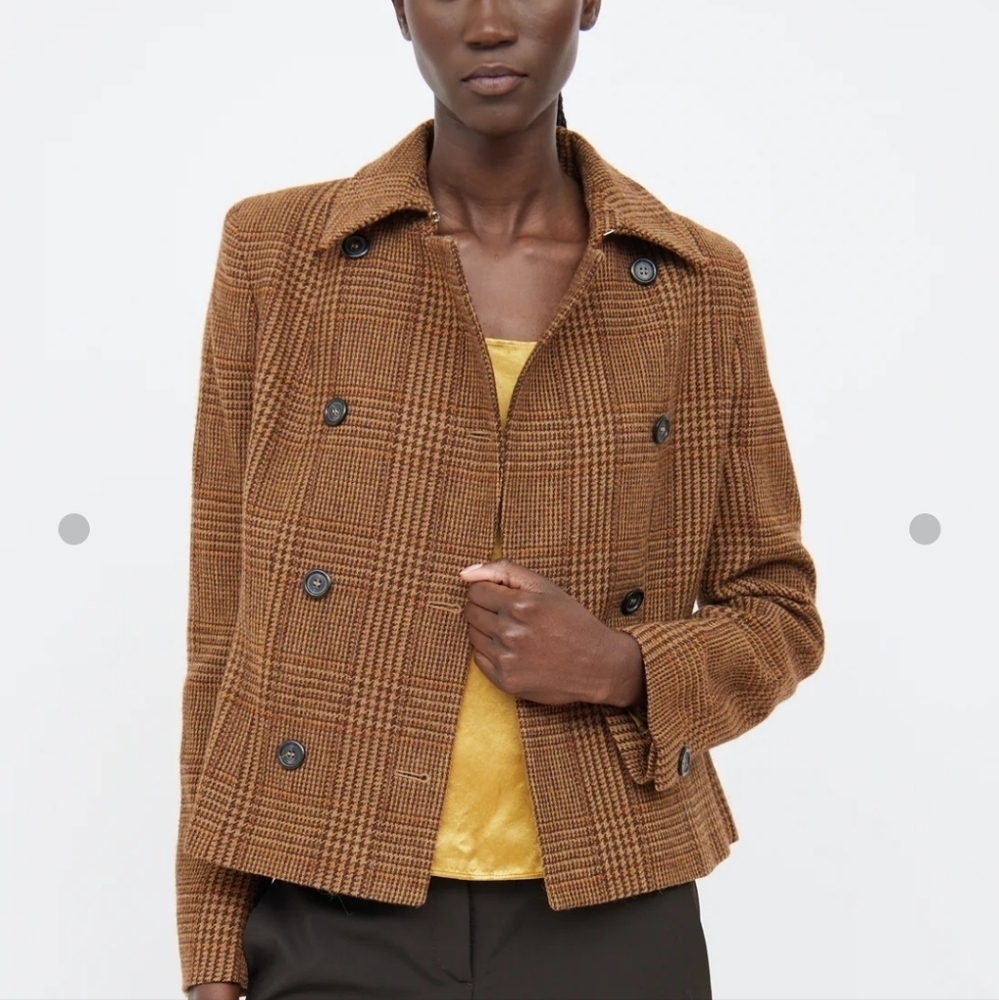 MaxMara Brown Plaid wool jacket